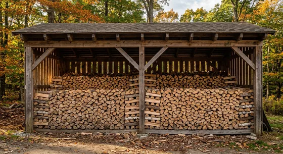 Укладка дров в Бородине, улица Сосновая, 37