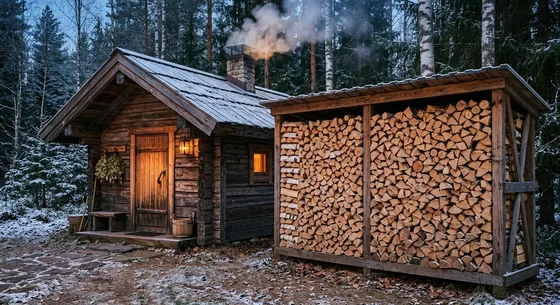 Укладка дров в Бородине, переулок Тихий, 3